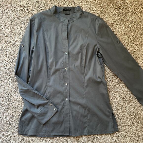 Theory Bundle of 2 Shirts, Cotton Blend, Grey/Tan Button Ups, Large - Picture 4 of 12